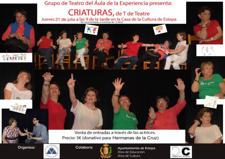 Teatro en Estepa: "Criaturas", representado por el grupo de teatro del Aula de la Experiencia