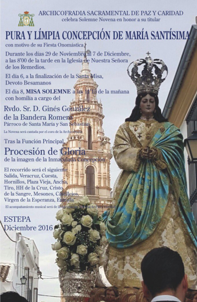Solemne Novena en honor a la Inmaculada Concepción en Estepa