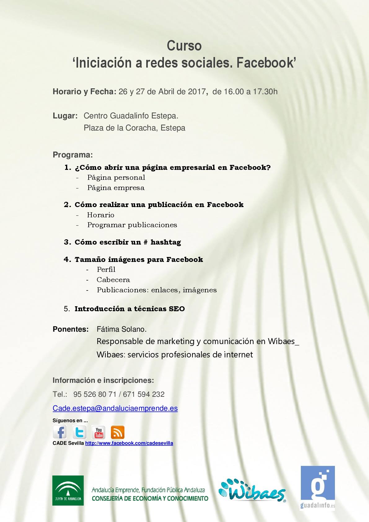Curso de iniciación a la red social Facebook en Estepa