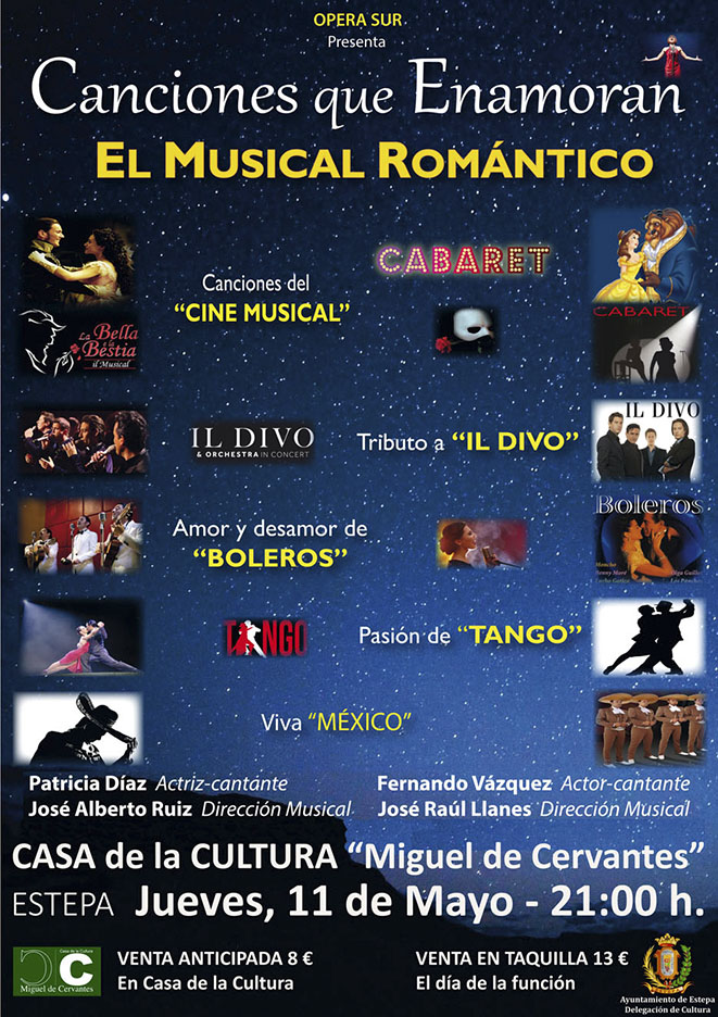 Este jueves en Estepa "El Musical Romántico: Canciones que enamoran"